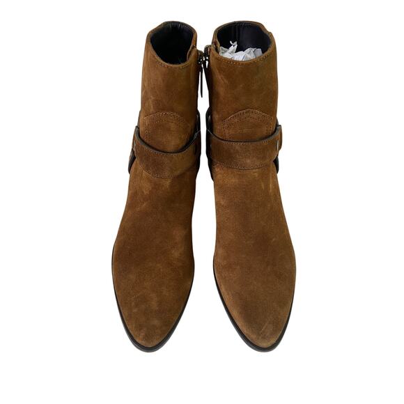 Saint Laurent Suede Leather Boot West Harness Cowboy Western Coastal Sz 37/7 - Picture 6 of 13